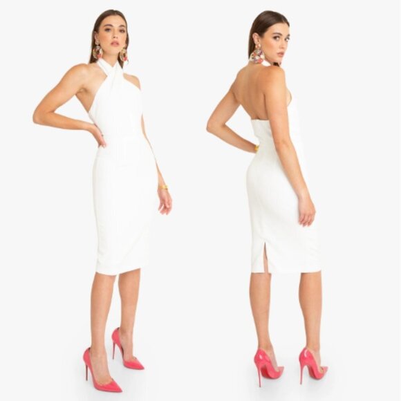 Black Halo Samara Halter Sheath Dress 13808 - Picture 1 of 9